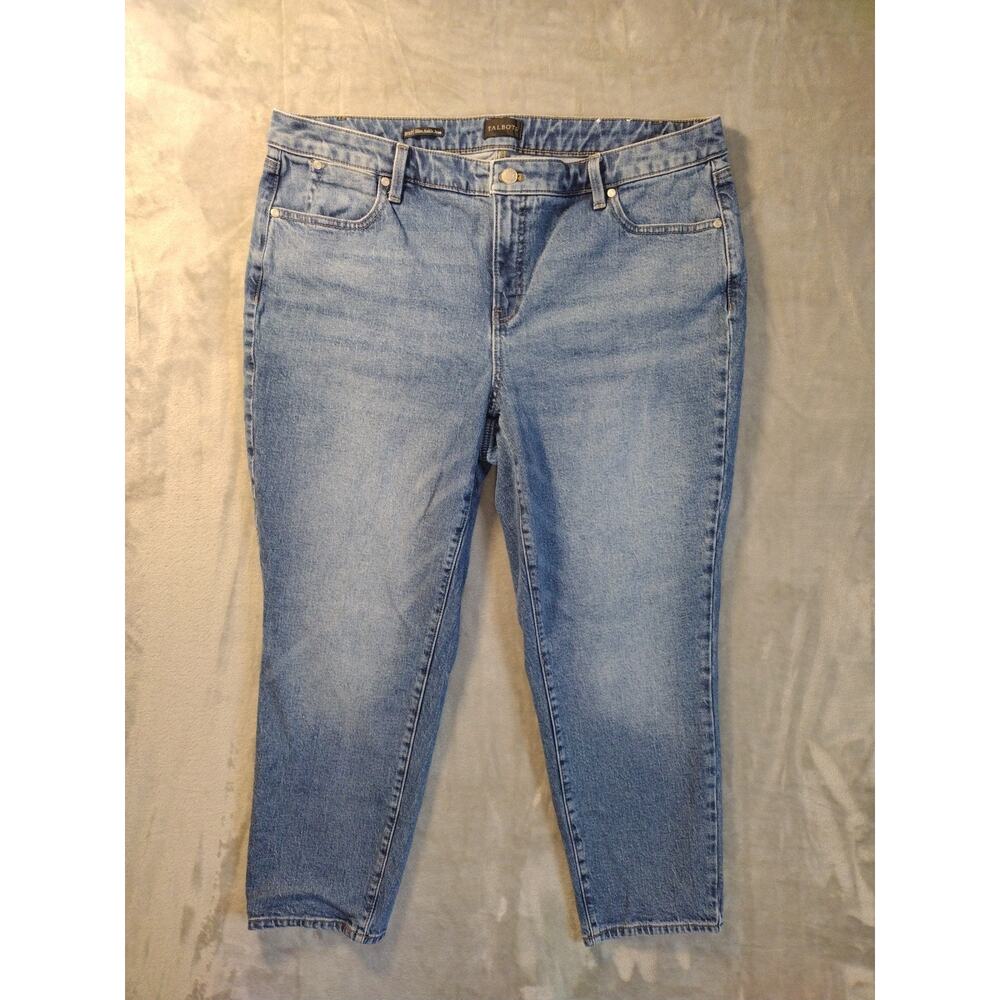 Talbots Slim Ankle Jeans Womens 18WP Tapered Stretch Blue Casual Preppy Chic